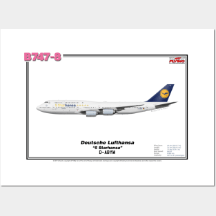 Boeing B747-8 - Deutsche Lufthansa "5 Starhansa" (Art Print) Posters and Art